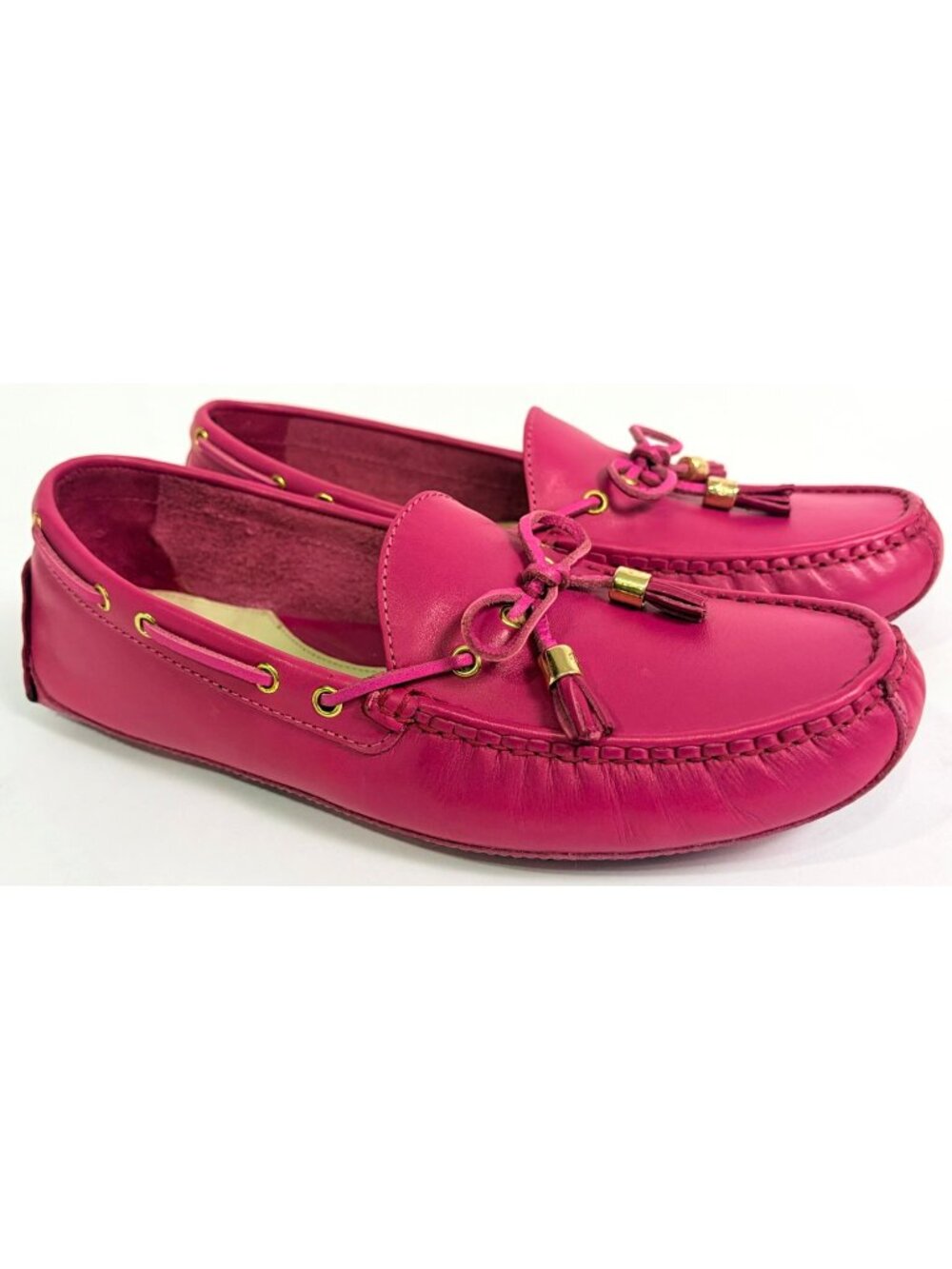 Cole Haan Fuschia Driving Loafers Pink Moccasin Slip-Ons Size 8.5 B Tassel